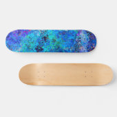 Blauwe roze Blauwgroen druppels Abstractie Skateboard (Horizontaal)