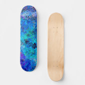 Blauwe roze Blauwgroen druppels Abstractie Skateboard (Voorkant)