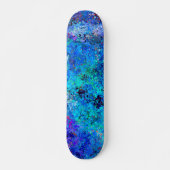 Blauwe roze Blauwgroen druppels Abstractie Skateboard (Voorkant)