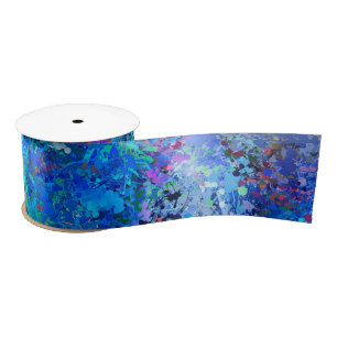 Blauwe roze Blauwgroen druppels plash Abstractie Lint