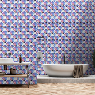Blauwe Roze Druppels Behang