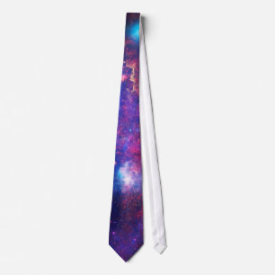 Blauwe roze galaxy Nebula sterren Ultra Violet Fir Stropdas