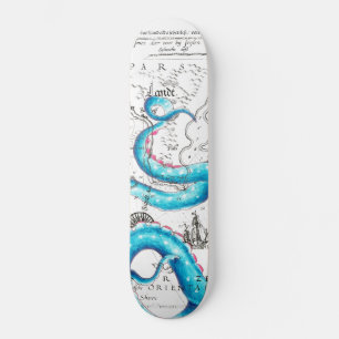 Blauwe roze, gebleekte tentakels Inkt Skateboard