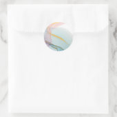 Blauwe roze goudWaterverf Ronde Sticker (Tas)