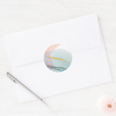 Blauwe roze goudWaterverf Ronde Sticker (Envelop)