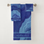 Blauwe roze marmer bad handdoek (Insitu)