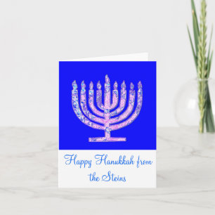 Blauwe Roze Menorah 4Henry Feestdagen Kaart