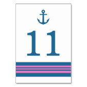 Blauwe roze Nautical Anchor Table Kaart (Voorkant)