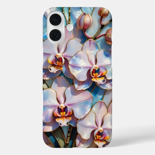Blauwe Roze Orchidee Esthetische Hoes voor Telefoo (Achterkant)