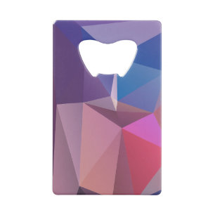 Blauwe roze Paarse Abstracte piramide Kredietkaart Flessenopener