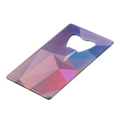 Blauwe roze Paarse Abstracte piramide Kredietkaart Flessenopener (Voorkant Gekanteld)