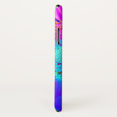 Blauwe roze retro funky sunflower foto Case-Mate iPhone case (Achterkant / rechts)