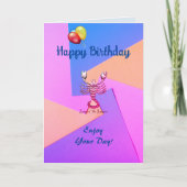 Blauwe roze Scorpion Birthday Kaart (Voorkant)