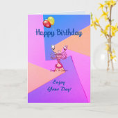 Blauwe roze Scorpion Birthday Kaart (Gele Bloem)