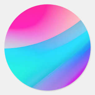 Blauwe roze waterverf abstracte pastel ronde sticker