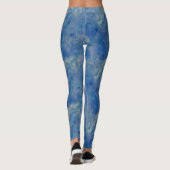Blauwe roze Waterverf Leggings (Achterkant)