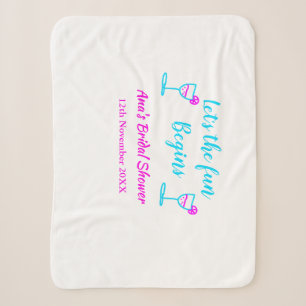 Blauwe roze wijn glas bruidsfeest laten we lol mak sherpa deken