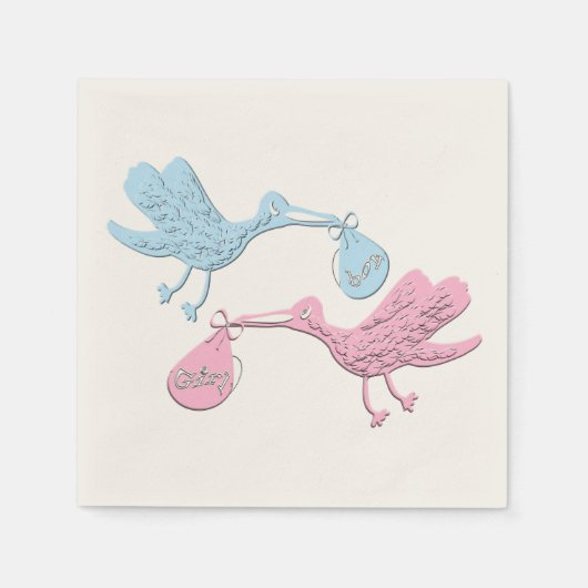 Blauwe roze winkels servetten (Voorkant)