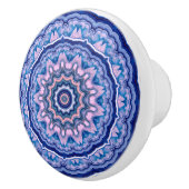 Blauwe roze witte Agate Boho Mandala Keramische Knop (Rechts)