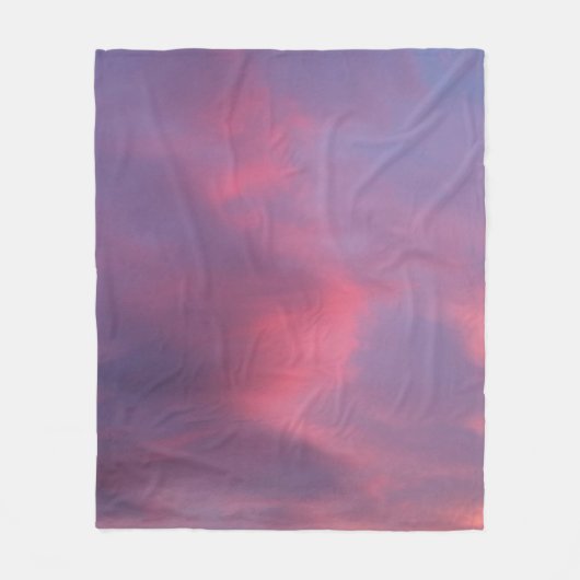 Blauwe Roze Wolken Fleece Deken (Voorkant)