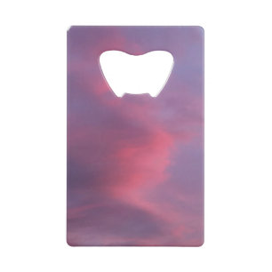 Blauwe Roze Wolken Kredietkaart Flessenopener