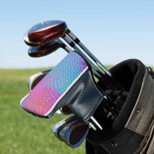 Blauwe roze zeemeervis op schaal van vis golfheadcover (Insitu)