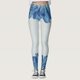 Blauwe rozen bloemblaadjes leggings
