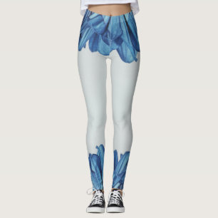 Blauwe rozen bloemblaadjes leggings
