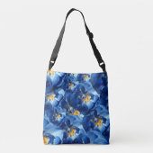 Blauwe Rozen bloemenpatroon Tas (Achterkant)