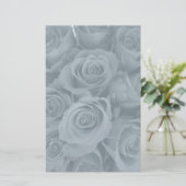 blauwe rozen briefpapier (Staand voorkant)