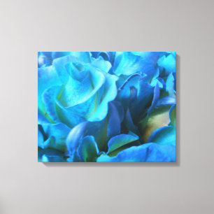 Blauwe Rozen Canvas Afdruk