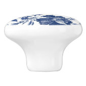 Blauwe rozen deur/lade pullen keramische knop (Zijkant)