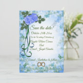 Blauwe Rozen elegant Kaart (Staand voorkant)