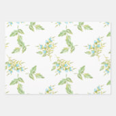 Blauwe Rozen en gebladerte Inpakpapier Vel (Voorkant 3)