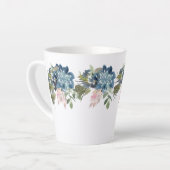 Blauwe Rozen en Iris hedendaagse latte Mok (Linkerhoek)