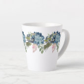 Blauwe Rozen en Iris hedendaagse latte Mok (Rechterhoek)