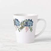 Blauwe Rozen en Iris hedendaagse latte Mok (Rechts)