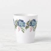 Blauwe Rozen en Iris hedendaagse latte Mok (Voorkant)