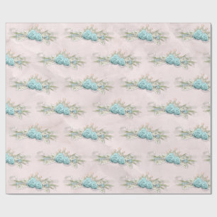 Blauwe Rozen en kroonflora Bouquet Pattern Cadeaupapier