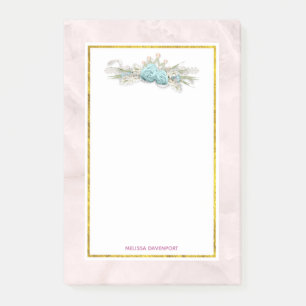 Blauwe Rozen en kroonFloral Bouquet Post-it® Notes
