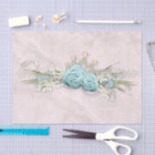 Blauwe Rozen en kroonFloral Bouquet Tissuepapier (Craft)