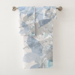 Blauwe Rozen grunge Bad Handdoek