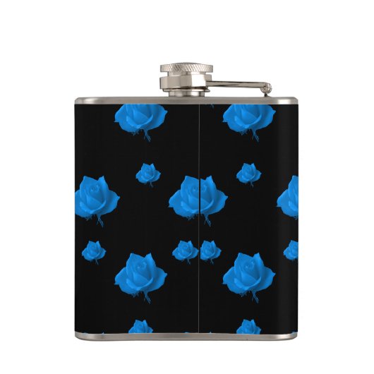 Blauwe Rozen Heupfles (Achterkant)