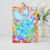 Blauwe Rozen Kaart (Staand voorkant)