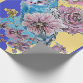 Blauwe Rozen kunstbloemen Waterverf Verpakking Cadeaupapier (Hoek)