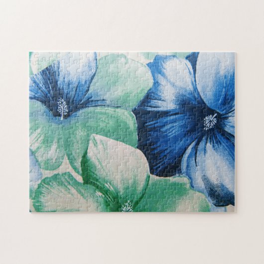 Blauwe rozen legpuzzel (Horizontaal)