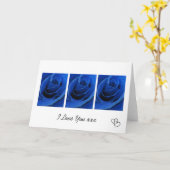Blauwe Rozen Liefdeskaart Kaart (Gele Bloem)