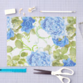 Blauwe  Rozen met Damask Floral Tissuepapier (Craft)