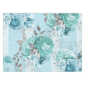 Blauwe Rozen met kant Tafelkleed (Voorkant (Horizontaal))