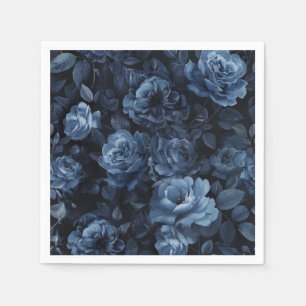 Blauwe Rozen Moody Floral Servet